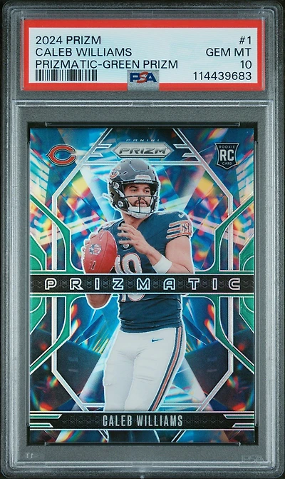 2024 Panini Prizm Prizmatic 1 Caleb Williams Green Prizm PSA 10