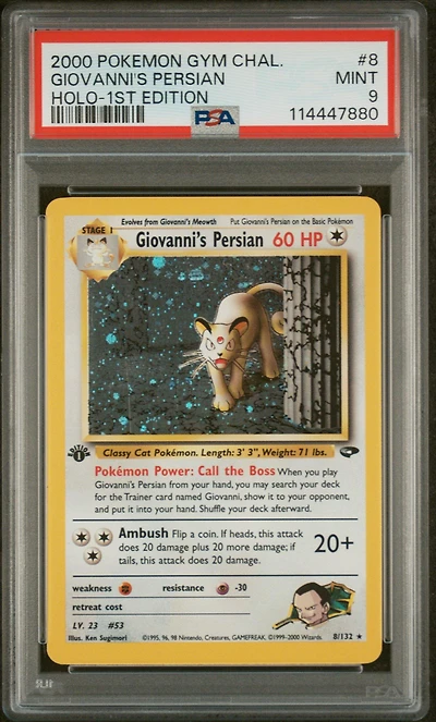 2000 Pokemon Gym Challenge 8 Giovanni's Persian Holo-1st Edition PSA