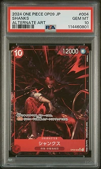 2024 One Piece Japanese Op09-emperors In The New World 004 Shanks Alternate Art PSA 10