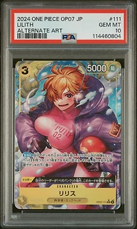 2024 One Piece Japanese Op07-500 Years In The Future 111 Lilith Alternate Art PSA 10