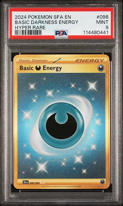 2024 Pokemon Sfa En-shrouded Fable 098 Basic Darkness Energy Hyper Rare PSA 9