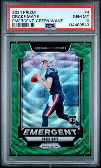 2024 Panini Prizm Emergent 4 Drake Maye Green Wave PSA 10