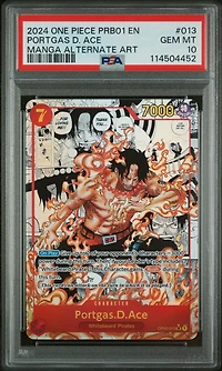 2024 One Piece Prb01-premium Booster -one Piece Card The Best- 013 Portgas D. Ace Manga Alternate Art PSA 10