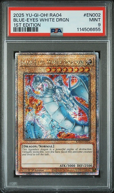 2025 Yu-gi-oh! Ra04-quarter Century Stampede En002 Blue-eyes White Dragon 1st Edition PSA