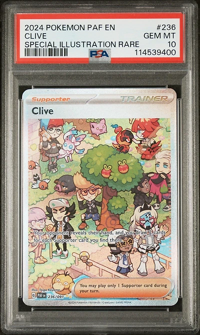 2024 Pokemon Paf En-paldean Fates 236 Clive Special Illustration Rare PSA