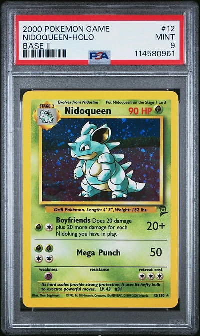 2000 Pokemon Game Base Ii 12 Nidoqueen-holo PSA