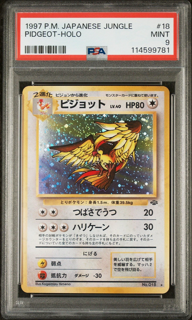 1997 Pokemon Japanese Jungle 18 Pidgeot-holo PSA