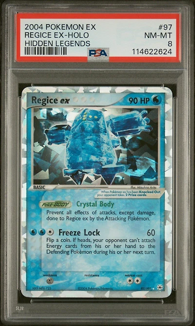 2004 Pokemon Ex Hidden Legends 97 Regice Ex-holo PSA 8