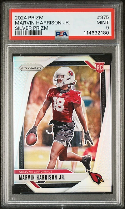 2024 Panini Prizm 375 Marvin Harrison Jr. Silver Prizm PSA 9