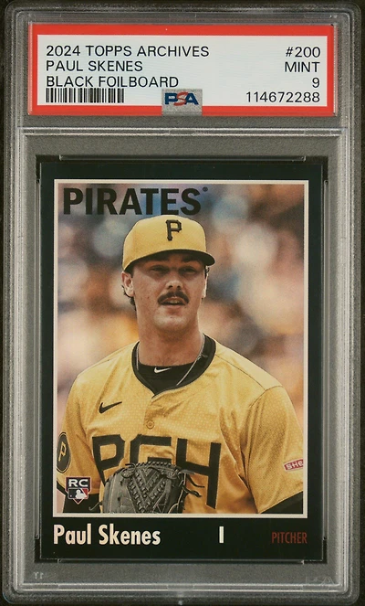 2024 Topps Archives 200 Paul Skenes Black Foilboard PSA 9