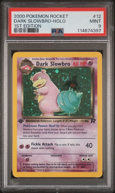 2000 Pokemon Rocket 12 Dark Slowbro-holo 1st Edition PSA