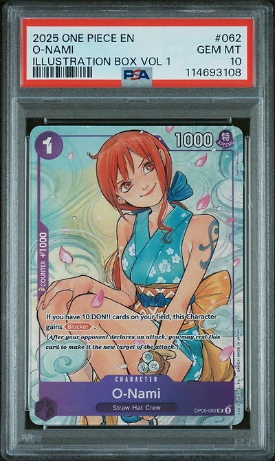 2025 One Piece Promos 062 O-nami Illustration Box Vol 1 PSA 10