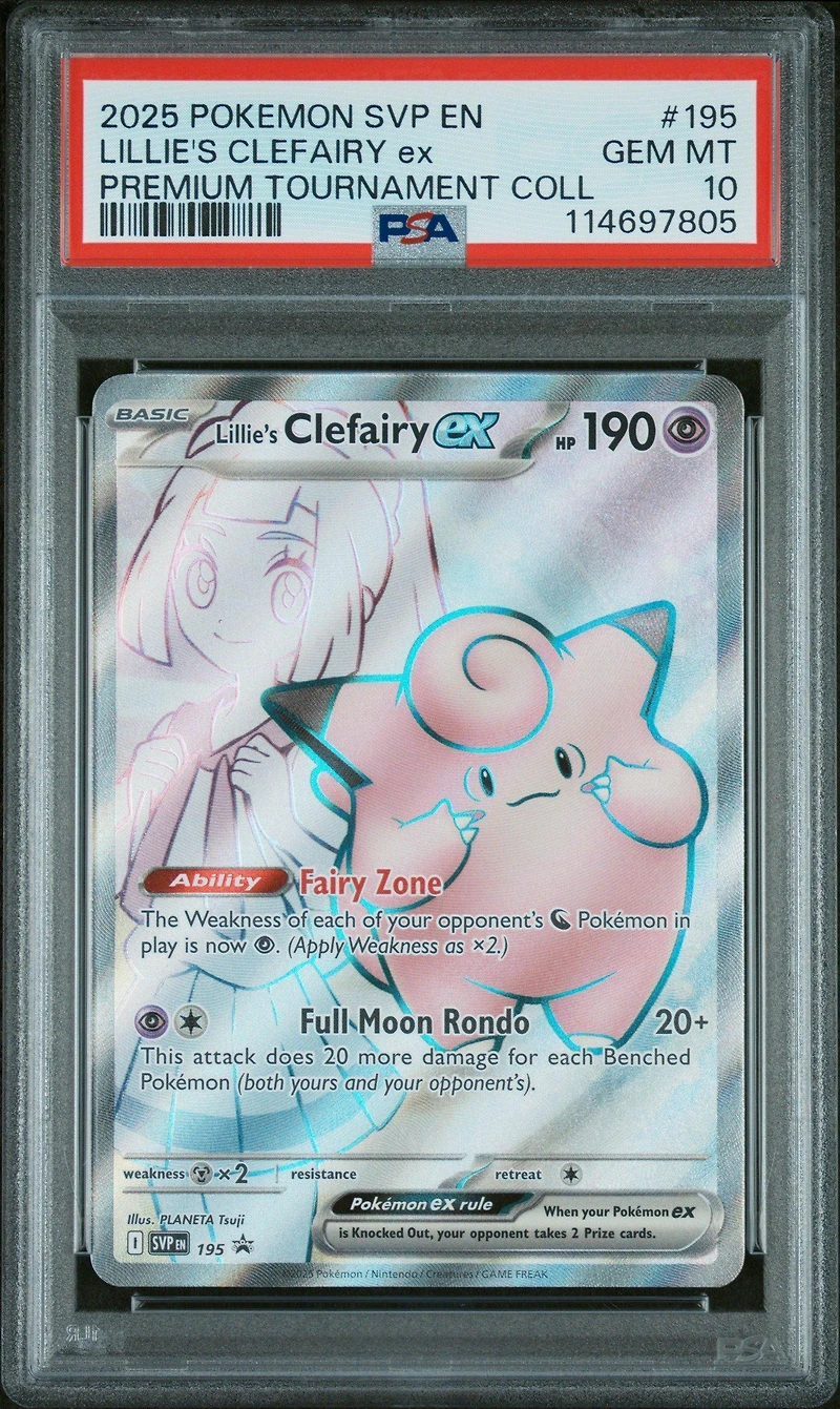 2025 Pokemon Svp En-sv Black Star Promo 195 Lillie's Clefairy Ex Lillie Premium Tournament Collection PSA