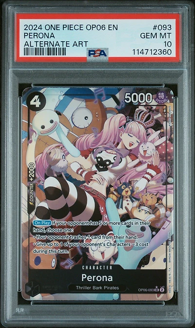 2024 One Piece Op06-wings Of The Captain Perona Alternate Art PSA 10