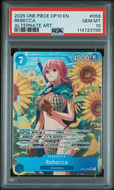 2025 One Piece Op10-royal Blood 058 Rebecca Alternate Art PSA 10