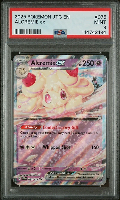 2025 Pokemon Jtg En-journey Together 075 Alcremie Ex PSA 9