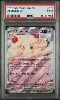 2025 Pokemon Jtg En-journey Together 075 Alcremie Ex PSA 9