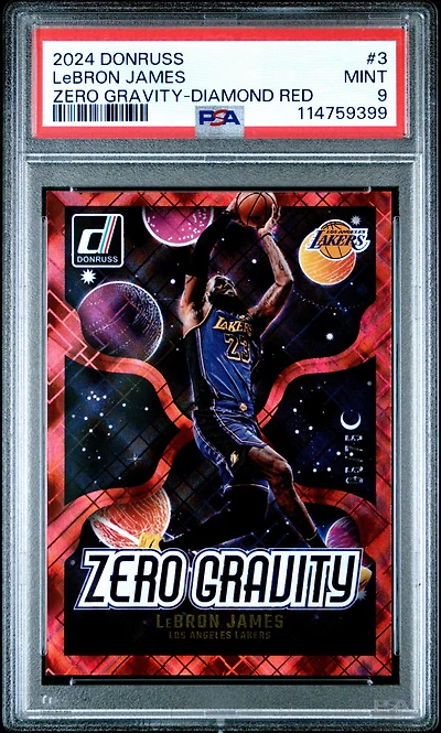 2024 Panini Donruss Zero Gravity 3 Lebron James Diamond Red PSA 9