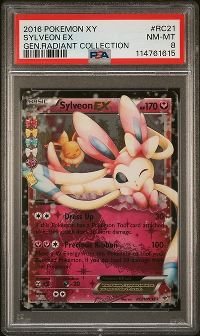 2016 Pokemon Xy Generations Radiant Collection Rc21 Sylveon Ex PSA 8