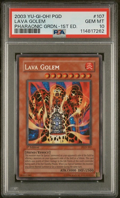 2003 Yu-gi-oh! Pgd-pharaonic Guardian 107 Lava Golem 1st Edition PSA 10