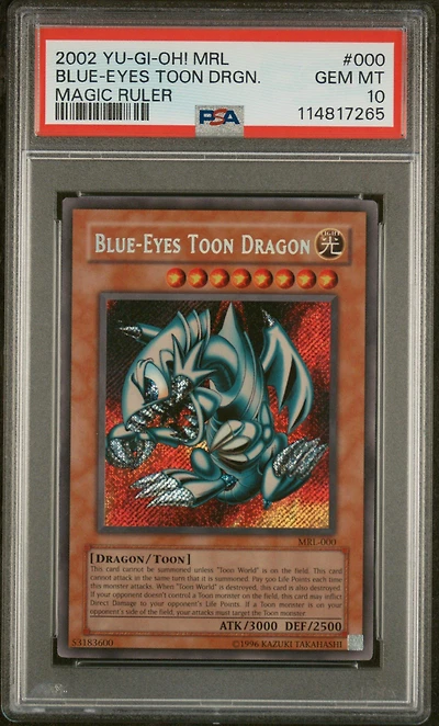 2002 Yu-gi-oh! Mrl-magic Ruler 000 Blue-eyes Toon Dragon PSA 10