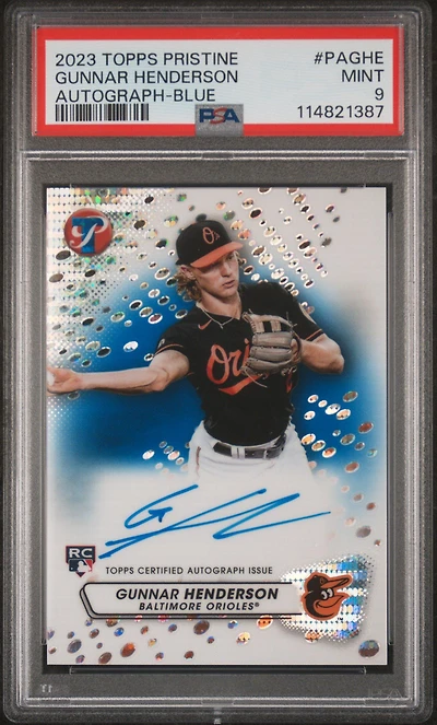 2023 Topps Pristine Pristine Autograph Paghe Gunnar Henderson Blue PSA 9