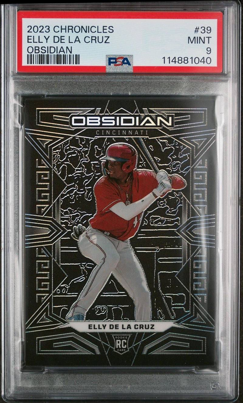 2023 Panini Chronicles Obsidian 39 Elly De La Cruz PSA 9