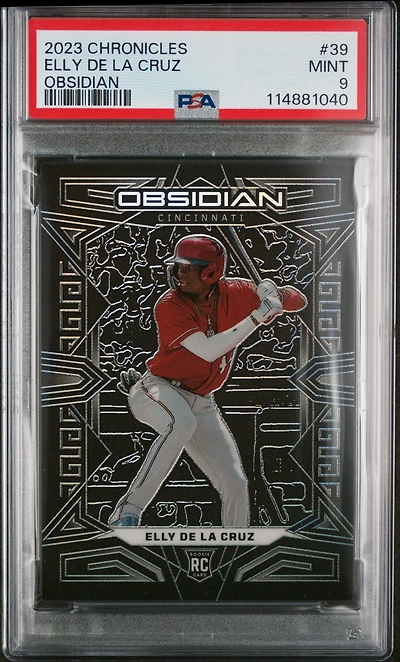 2023 Panini Chronicles Obsidian 39 Elly De La Cruz PSA 9