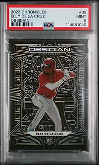 2023 Panini Chronicles Obsidian 39 Elly De La Cruz PSA 9