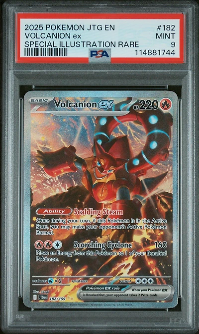 2025 Pokemon Jtg En-journey Together 182 Volcanion Ex Special Illustration Rare PSA