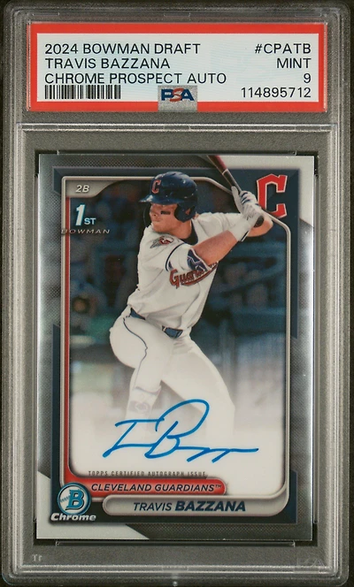 2024 Bowman Draft Chrome Prospect Autographs Cpatb Travis Bazzana PSA 9