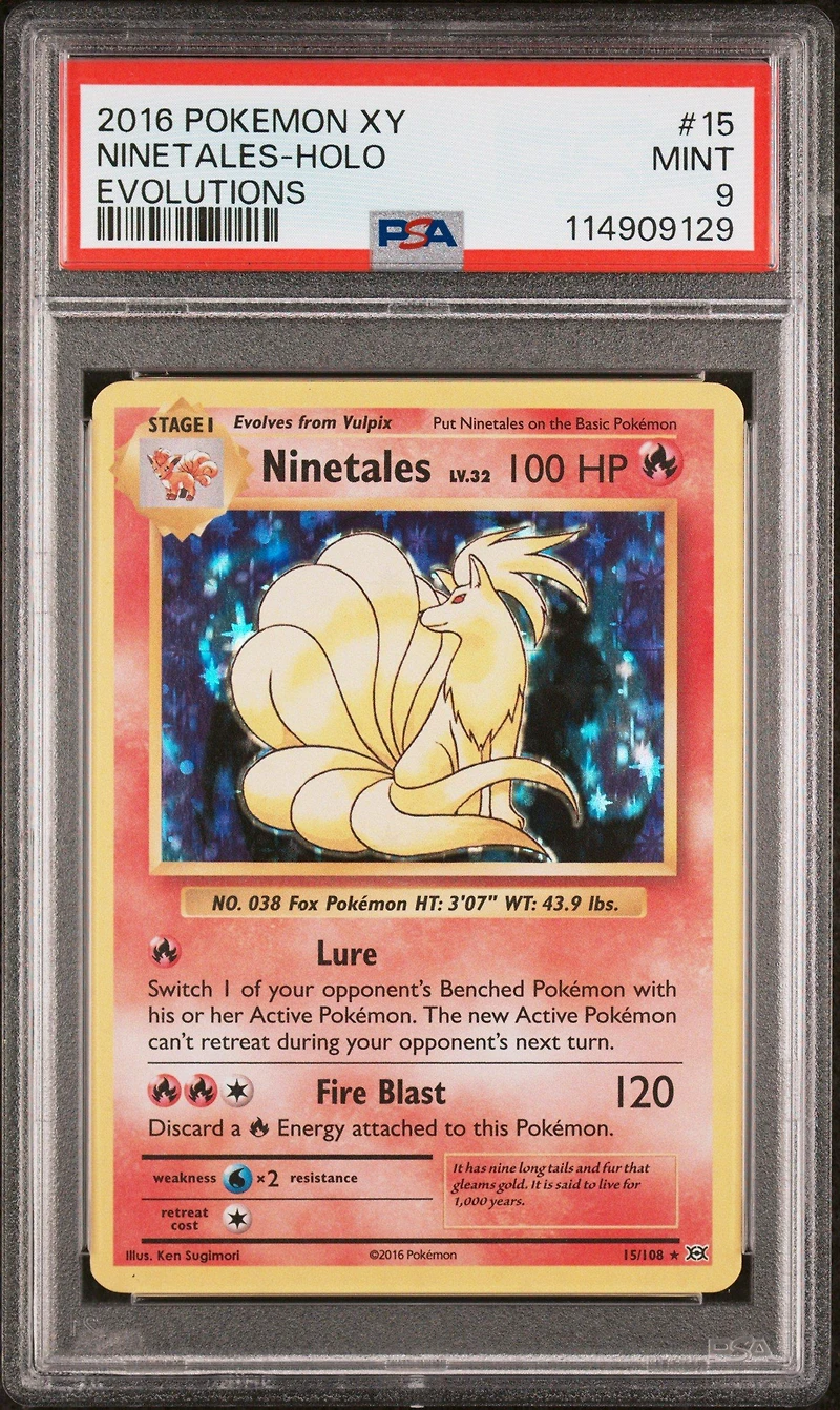 2016 Pokemon Xy Evolutions 15 Ninetales-holo PSA