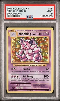 2016 Pokemon Xy Evolutions 45 Nidoking-holo PSA