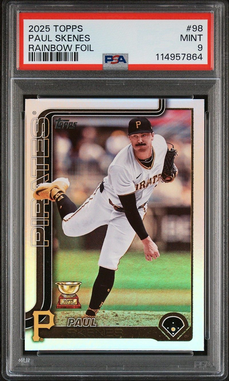 2025 Topps 98 Paul Skenes Rainbow Foil PSA 9