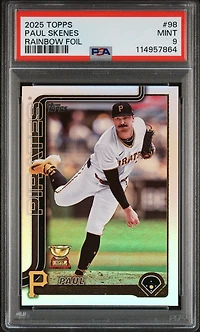 2025 Topps 98 Paul Skenes Rainbow Foil PSA 9
