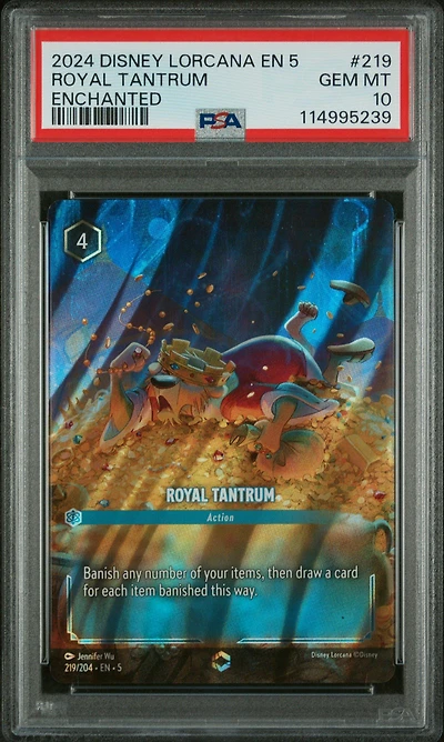 2024 Disney Lorcana En 5-shimmering Skies 219 Royal Tantrum Enchanted PSA 10