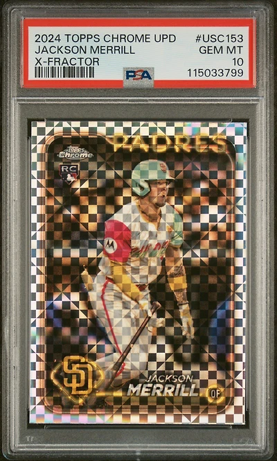2024 Topps Chrome Update Usc153 Jackson Merrill X-fractor PSA 10