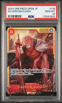 2024 One Piece Japanese Op08-two Legends 118 Silvers Rayleigh PSA 10