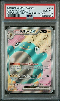 2025 Pokemon Svp En-sv Black Star Promo 194 Iono's Bellibolt Ex Iono's Bellibolt Ex Premium Collection PSA