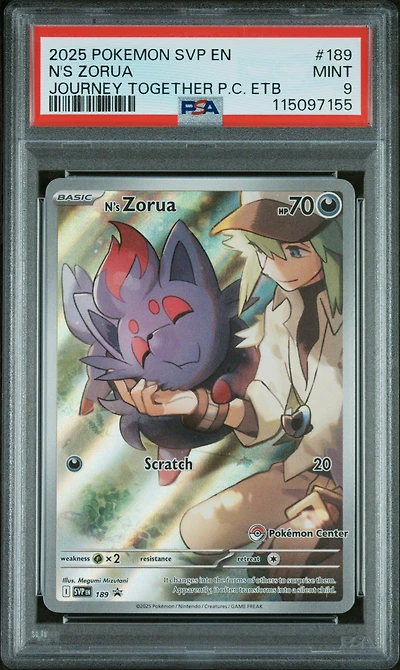 2025 Pokemon Svp En-sv Black Star Promo 189 N's Zorua Journey Together Pokemon Center Elite Trainer Box PSA