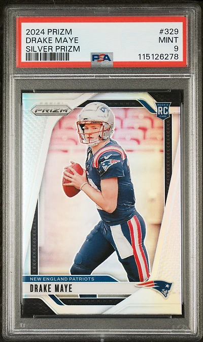 2024 Panini Prizm 329 Drake Maye Silver Prizm PSA