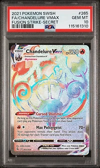 2021 Pokemon Sword & Shield Fusion Strike 265 Full Art/chandelure Vmax Secret PSA