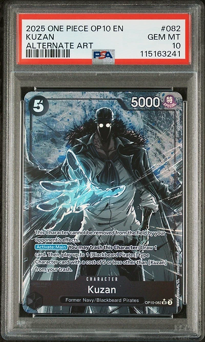 2025 One Piece Op10-royal Blood 082 Kuzan Alternate Art PSA 10