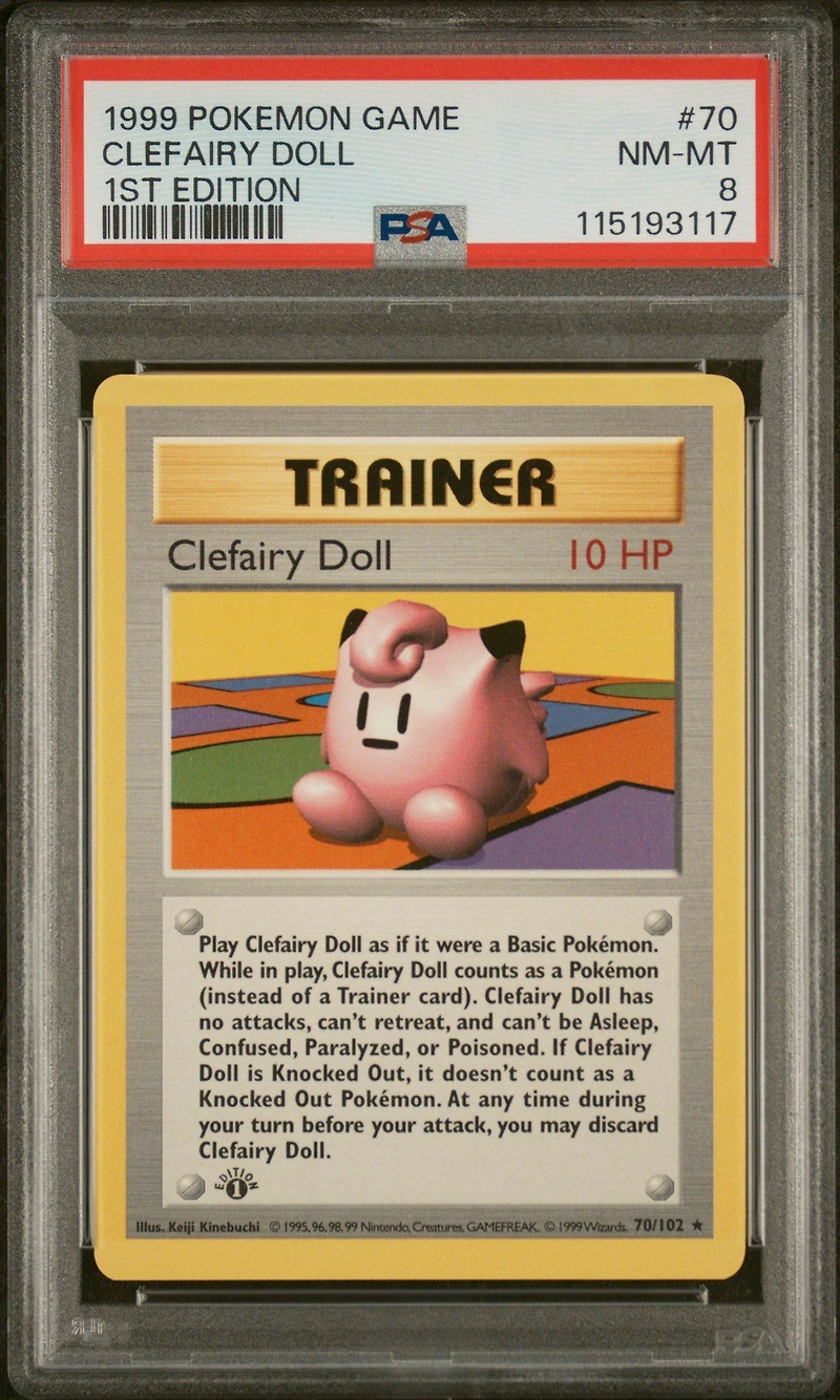 1999 Pokemon Game 70 Clefairy Doll 1st Edition PSA