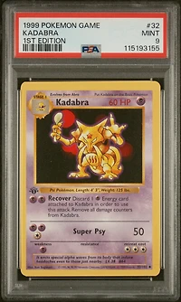1999 Pokemon Game 32 Kadabra 1st Edition PSA