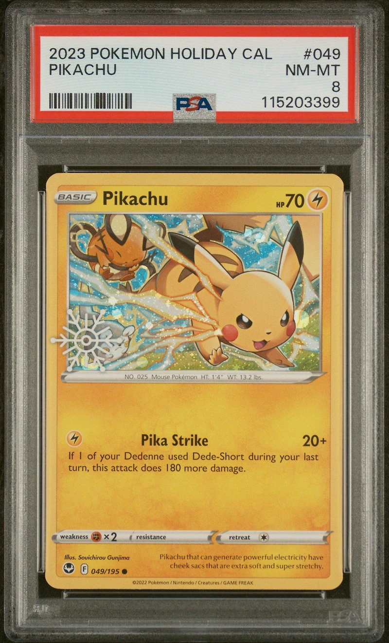 2023 Pokemon Holiday Calendar 049 Pikachu PSA