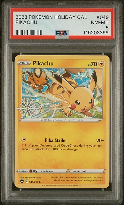 2023 Pokemon Holiday Calendar 049 Pikachu PSA