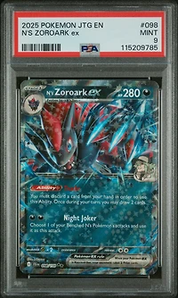 2025 Pokemon Jtg En-journey Together 098 N's Zoroark Ex PSA 9