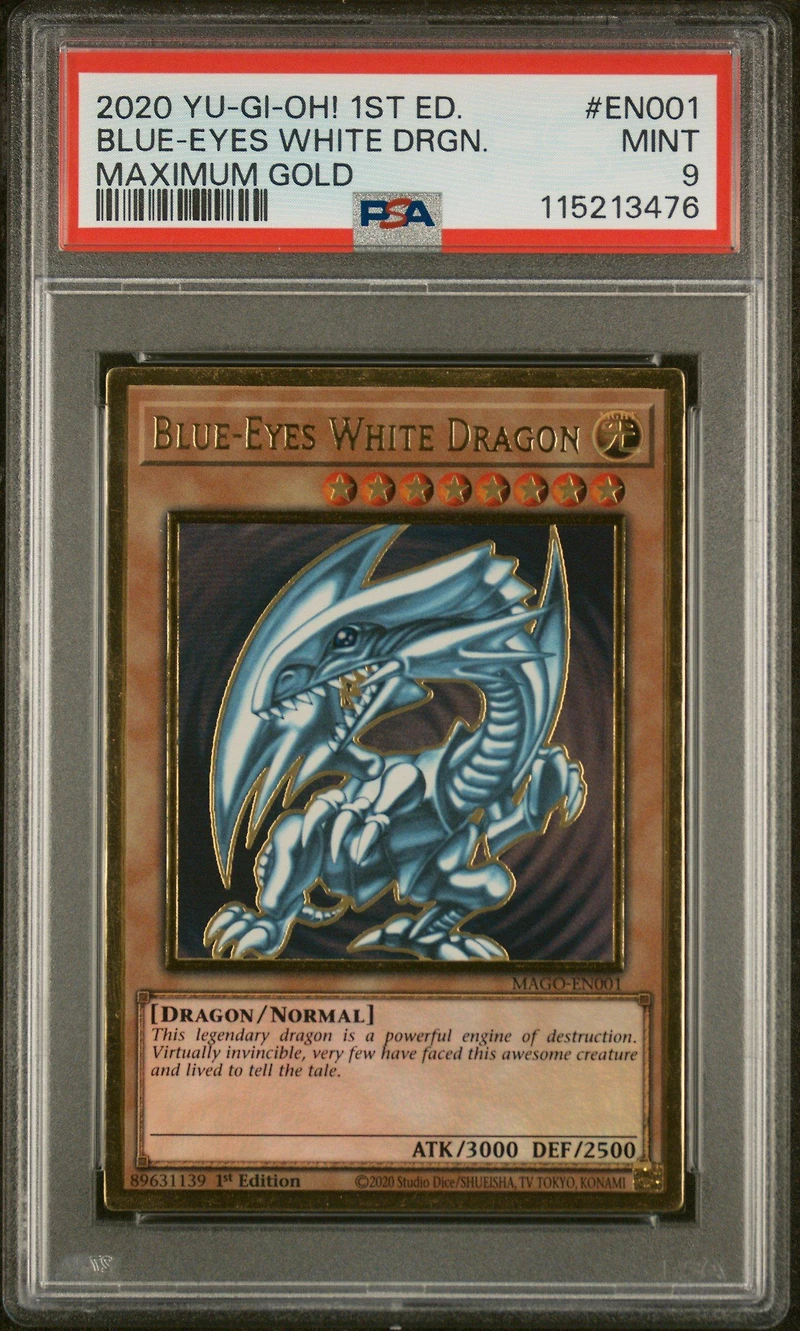 2020 Yu-gi-oh! Maximum Gold En001 Blue-eyes White Dragon 1st Edition PSA