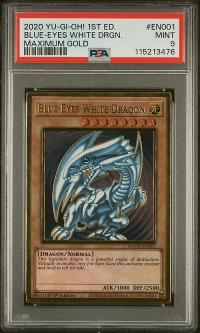 2020 Yu-gi-oh! Maximum Gold En001 Blue-eyes White Dragon 1st Edition PSA
